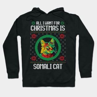 All I Want for Christmas is Somali Cat - Christmas Gift for Cat Lover Hoodie